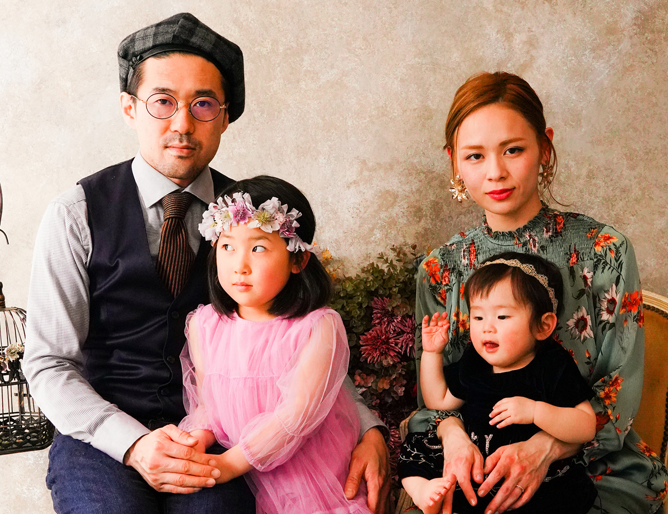 1歳バースデーフォトと家族。京都 家族写真